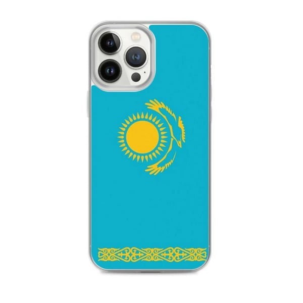 iPhone-fodral - Kazakstan - Flagga - Mjuk - Flerfärgad - Transparent TPU