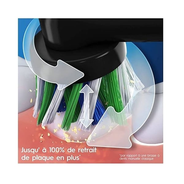 ORAL-B Vitality Pro3 3500 sähköhammasmutsit, BRAUN-teknologia, musta muotoilu, poistaa enemmän hampaan plakkia kuin yksi