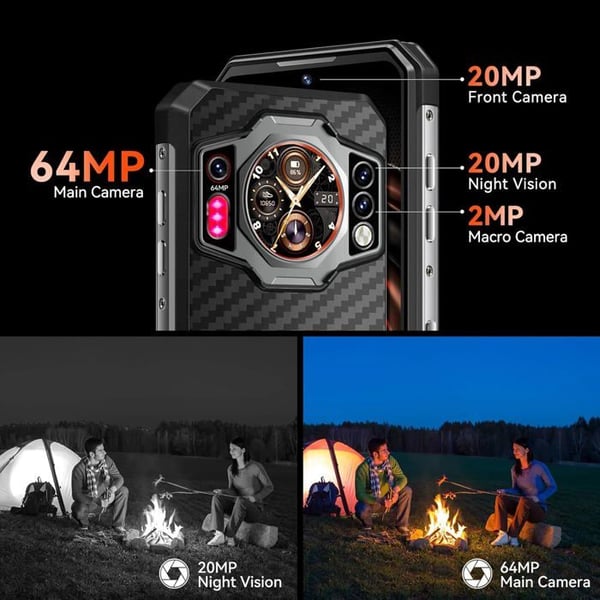 OUKITEL WP21 Telefon Bärbar Oförstörbar 17Go+256Go 6.78" FHD+ 120Hz 9800mAh/66W - 64MP+20MP Robust Smartphone GPS/NFC/OTG