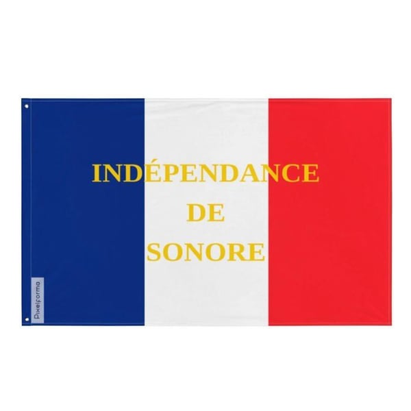 Republiken Sonores flagga – 160 x 240 cm – Polyester – Järnöglor – Resistenta