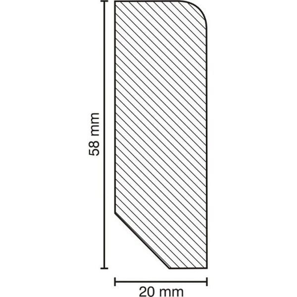 PROVISTON Solid Wood Sockel 20 x 58 x Falllängder upp till ca 2400 mm Ek 24 meter | 10 stycken