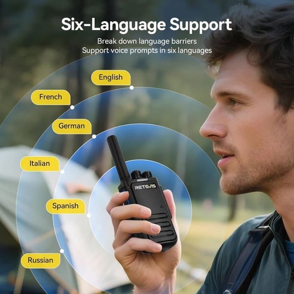 Retevis B64 Talkie Walkie, Bidirektionella Radioer med AI Chip Brusreducering, USB-C Uppladdningsbar, för Utomhusbruk