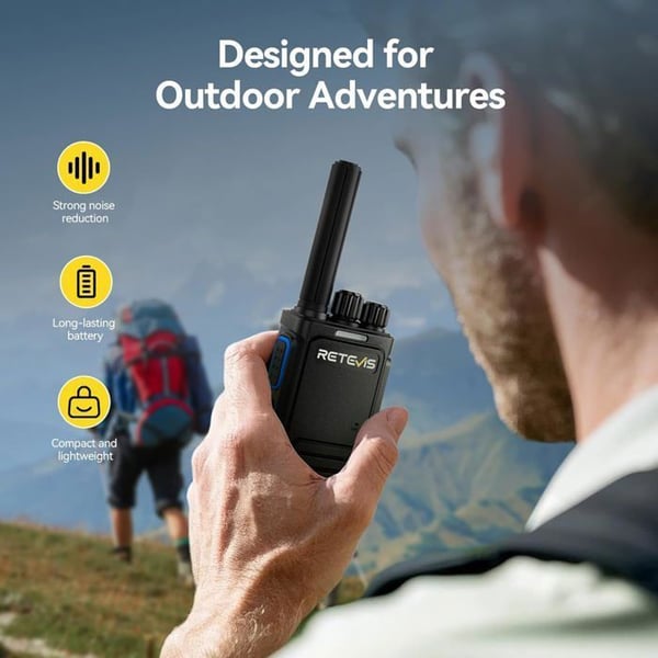 Retevis B64 Talkie Walkie, Bidirektionella Radioer med AI Chip Brusreducering, USB-C Uppladdningsbar, för Utomhusbruk