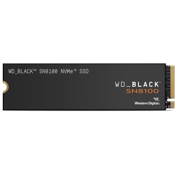 WESTERN DIGITAL - WDS100T1XHM - Intern SSD - Svart - SN8100 - NVMe - Med kylplåt - 1 To WESTERN DIGITAL - WDS100T1XHM - Intern SSD - Svart - SN8100 - NVMe - Med kylplåt - 1 To