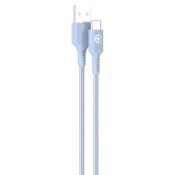 USB-A till USB-C-kabel - BigBen - 1.2m - FastCharge 15W - 3A - Polyesterflätad Blå