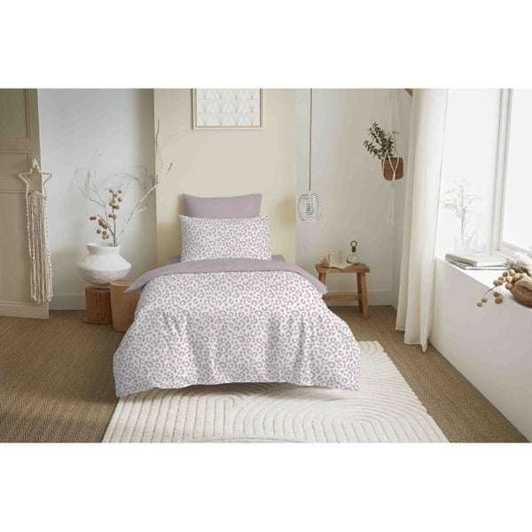 Komplett set för vändbar duvetöverdrag "Vanessa" 4 delar för säng 90 x 190 Diana Blush
