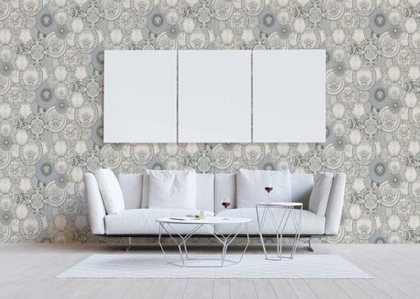 Barocktapet Raffaele M1-No.93 Silver Grå Tapetdesign