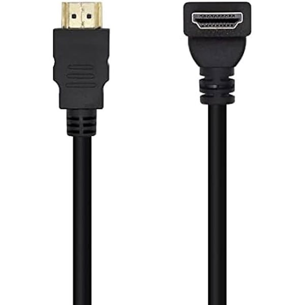 HDMI 2.0-kabel - AISENS - 2m - Svart - Vinklad kontakt - Hög överföringskvalitet