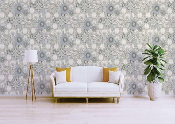 Barocktapet Raffaele M1-No.93 Silver Grå Tapetdesign