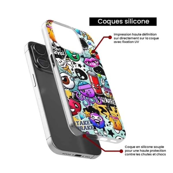 Tryckt silikonfodral kompatibelt Xiaomi Redmi Note 13 Pro Plus 5G Graffiti 2