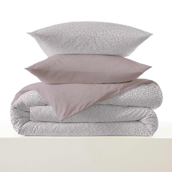 Komplett set för vändbar duvetöverdrag "Vanessa" 4 delar för säng 90 x 190 Diana Blush