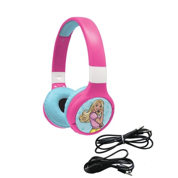 2-i-1 Barbie Bluetooth och trådbundna hörlurar med ljudbegränsning