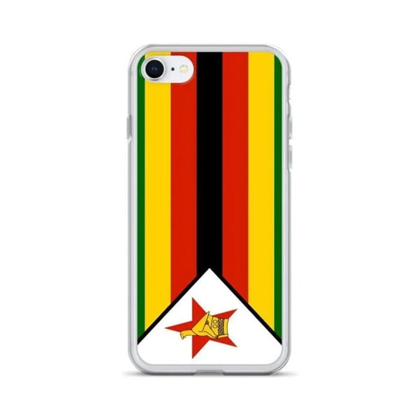 Skal för iPhone - PIXELFORMA - iPhone 7 - Zimbabwes flagga - Lätt design - Mjuk silikon
