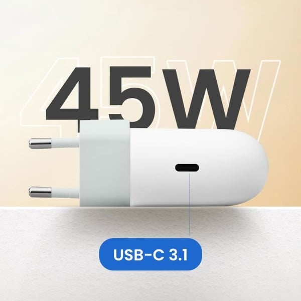 Strömadapter - Google - USB-C-laddare 45W - Snabbladdning - Power Delivery 3.1 - Kompakt och lätt