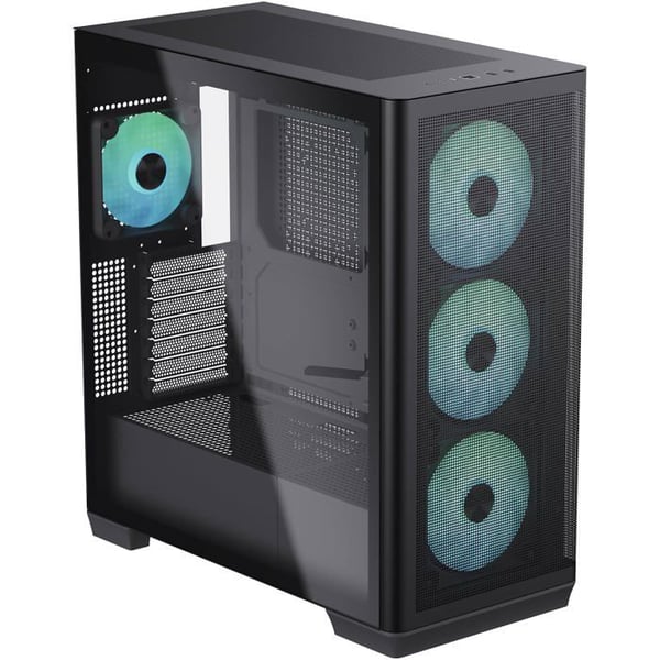 Miditower-chassi - APNX - C1 - Svart - Härdat glas - Vattencooling
