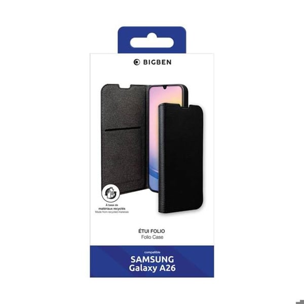 Folio-fodral - BigBen Connected - Samsung Galaxy A26 - Svart - Ställfunktion - Inbyggd kortficka