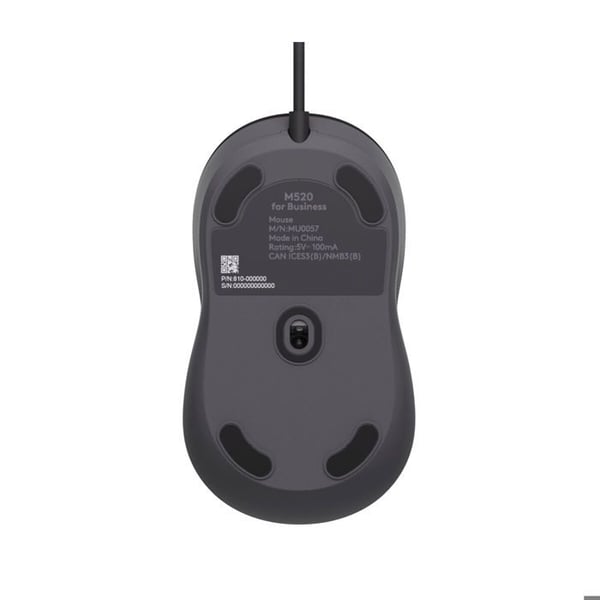 Mus - LOGITECH - M520 - Trådad - USB - Grafit
