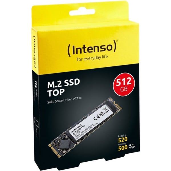 INTENSO - Top - Intern SSD - 512 Go - M.2 SATA III 6 Gb/s - Læsehastighed op til 520 Mo/s