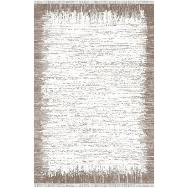 Matta - MELIS HOME - Modern - Vit & Ljus beige - Halkskydd - Tvättbar