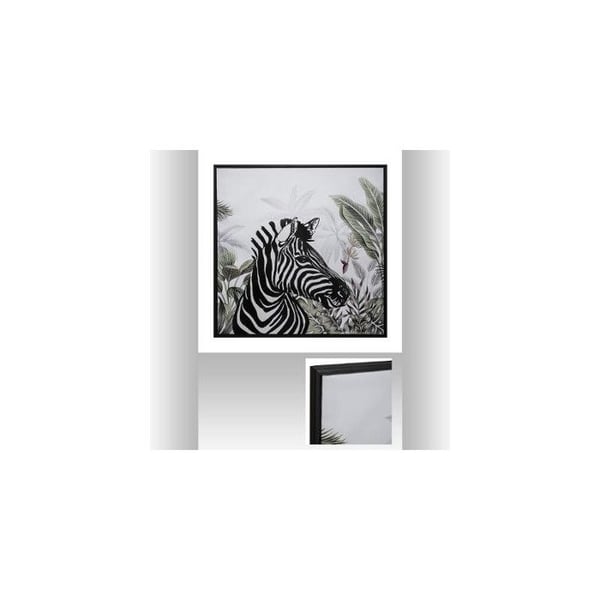 Inramad tryckt duk Zebra 68 x 68 cm Atmosphera