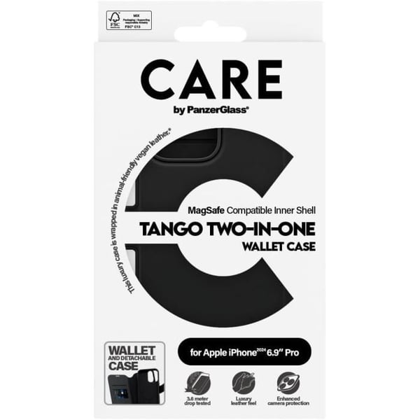 Portföljfodral 2 i 1 PanzerGlass Care Tango för Apple iPhone 16 Pro Max 6,9 2024