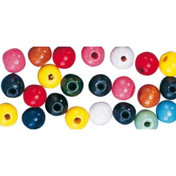 FSC 100% träpärlor, polerade, 12mm 32 stycken, blandade