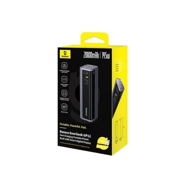 Power Bank Baseus EnerGeek GP12 20800mAh 145W digital skærm 2xUSB-C 2xUSB-A hurtig opladning
