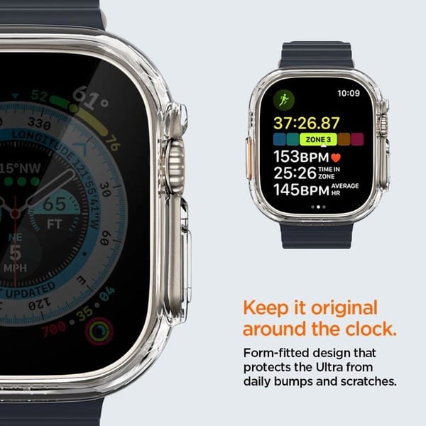 Spigen - ACS05917 - Thin Fit Cover Kompatibel med Apple Watch Ultra 2 (2023) / Ultra (2022) 49mm - Transparent