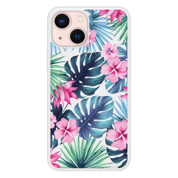 Coque i silikon förstärkt tryckt kompatibel med Apple iPhone 13 Mini Tropical Aquarelle