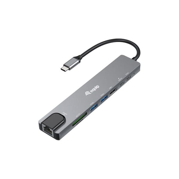 USB Type-C-adapter - EQUIP - 133497 - 100 W - Svart, Grå - 5 Gbit/s