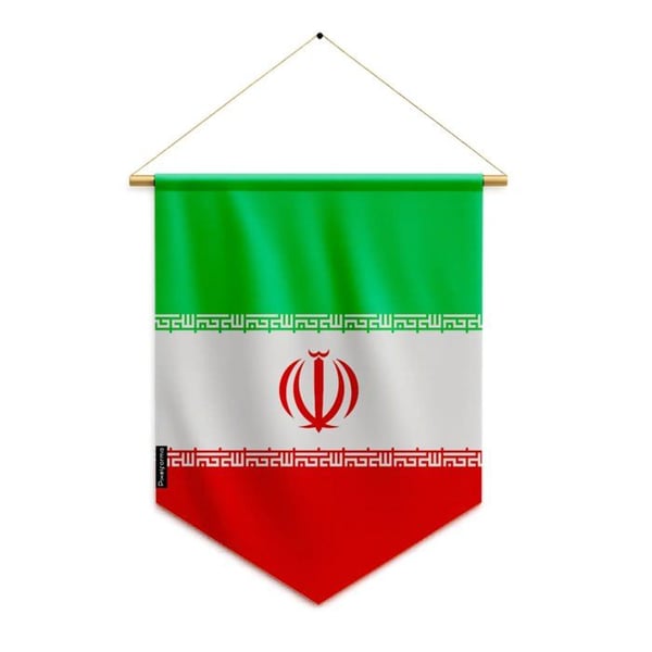 Fanion – Irans flagga – 30 x 45 cm – Polyester – Att hänga – Pixelforma