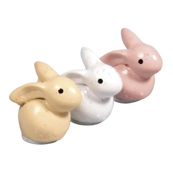 Dekorationsobjekt - Rayher - Kaniner i polyrésin - Flerfärgad - 2x1,8cm - Förpackning med 6 stycken