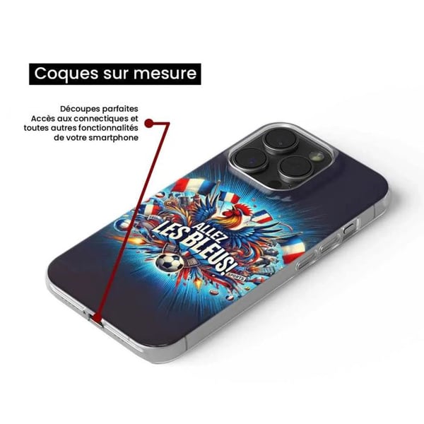 1001Coques - Silikonskal kompatibelt med Samsung Galaxy A22 5G - Motiv allez les bleus - Originaldesign tryckt i Frankrike