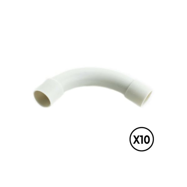 PVC Rörböj 90° ø 16 Mm, Grå, 10 Enheter