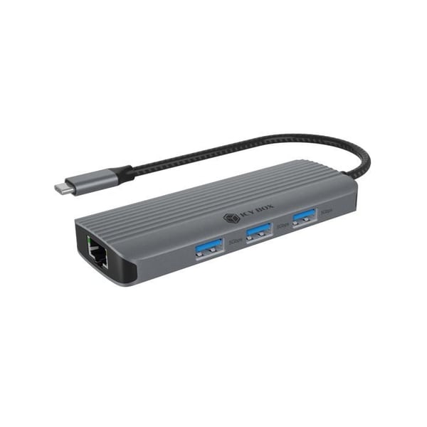USB-C-dockningsstation - ICY BOX - IB-DK4034a-CPD - HDMI 4K 60Hz - 100W strömförsörjning - Aluminium
