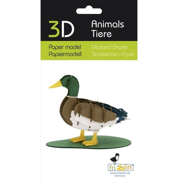 3D-pappermodell - FRIDOLIN - Hanand - Kartong - Laserskärning - 10×6,5×4 cm