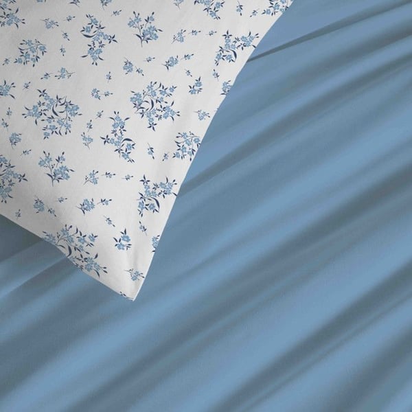 Komplett set med vändbar påslakan "Vanessa" 6 delar för säng 180 x 200 "King Size" Louise Blå - -