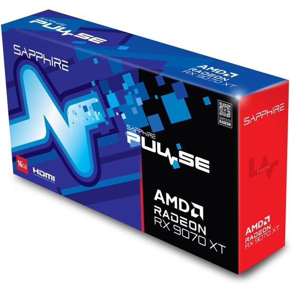 SAPPHIRE - Grafikkort - PULSE AMD RADEON™ RX 9070 XT GAMING - 16 GB - Dubbel HDMI / Dubbel DP