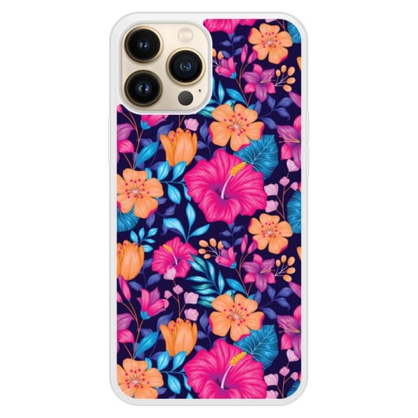 Siliconfodral med förstärkning, tryckt, kompatibel med Apple iPhone 13 Pro Max, Exotiska Blommor