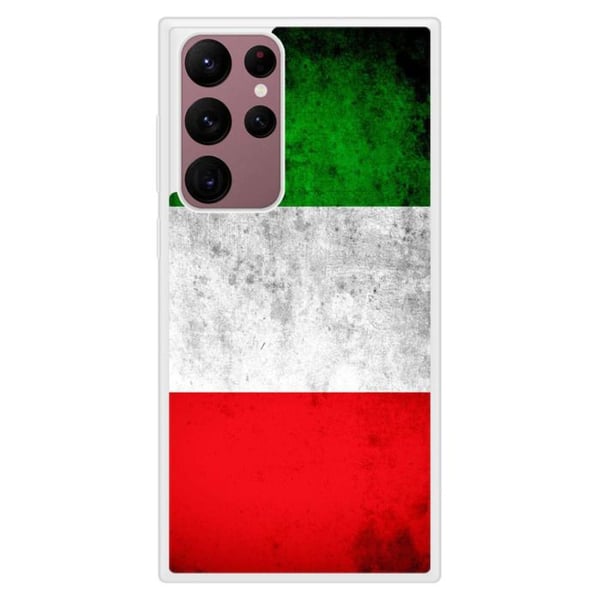 Siliconfodral med förstärkt tryck kompatibel med Samsung Galaxy S22 Ultra Italiens flagga