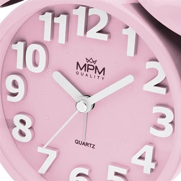 Väckarklocka - MPM Kvalitet - C01.4056.23 - Klassisk design - Rosa urtavla - Vita visare