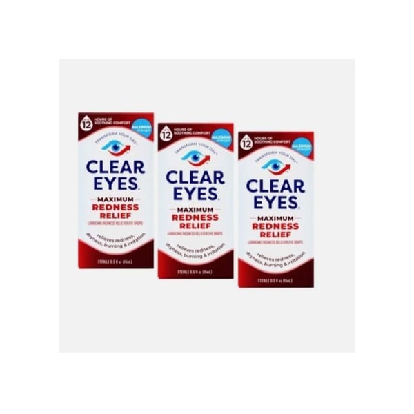 Liquide Clear Eyes 3 X 15ml röd Original vård rengöringsflaska