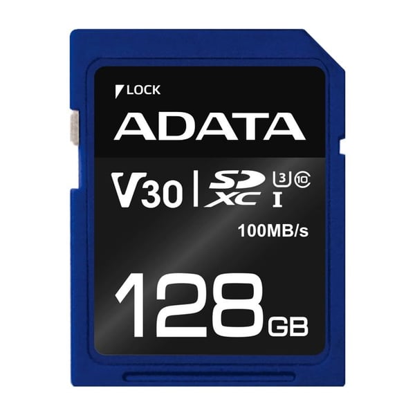 ADATA Premier Pro 128 GB SDXC UHS-I Flash-minneskort - Video Class V30 / UHS-I U3 / Class10