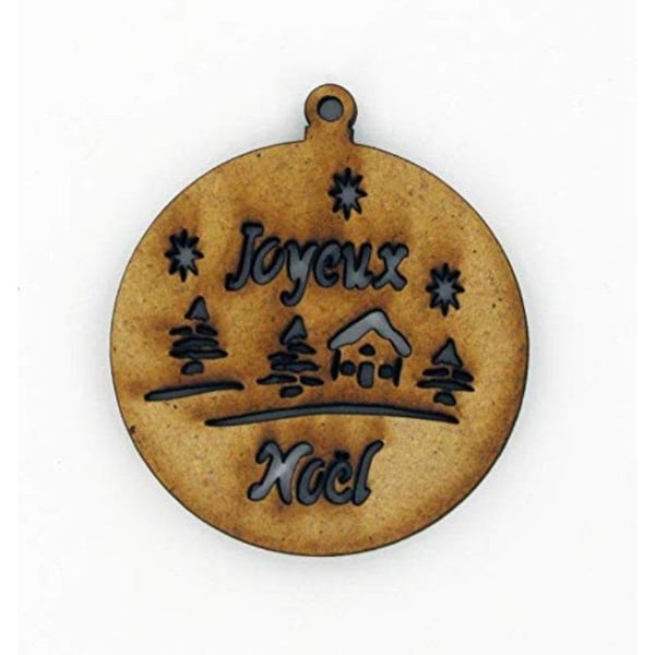 Terre & Bois Créations - Form i MDF-trä Boll God Jul
