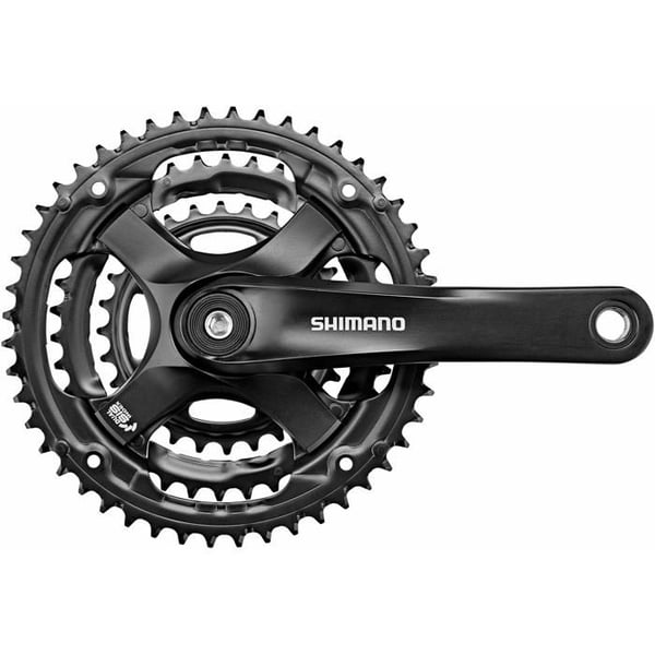 Cykel vevparti - SHIMANO - FC-TY501 - 6/7/8 växlar - 48-38-28 tänder - 175 mm - Svart - Monokrom - Kompatibel med kedjeskydd