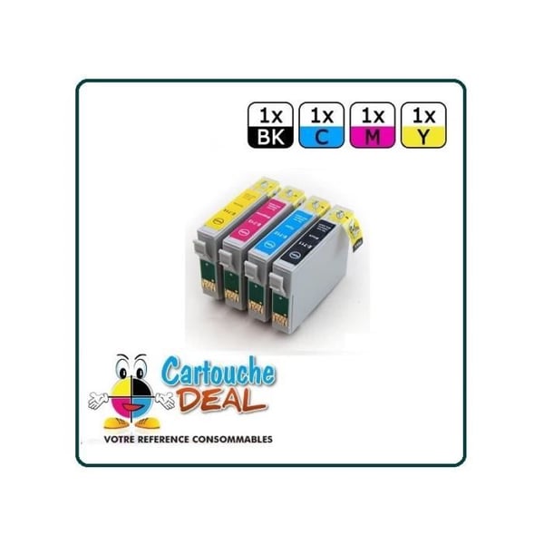EPSON T0715 Lot 4 kompatibla bläckpatroner Stylus SX510 SX515 SX600 SX610