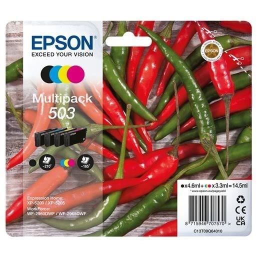 Skrivpatron - EPSON - 503 502 Kikar C13T09Q64010 - Cyan, magenta, gul, svart - 4-pack - 14,5ml