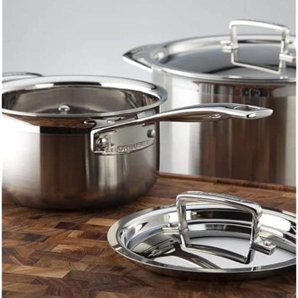 Grillset - LE CREUSET - 10 delar - Rostfritt stål 3-lager - Matchande lock - Induktionskompatibel