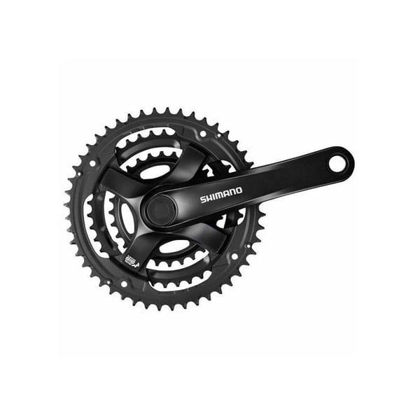 Cykel vevparti - SHIMANO - FC-TY501 - 6/7/8 växlar - 48-38-28 tänder - 175 mm - Svart - Monokrom - Kompatibel med kedjeskydd