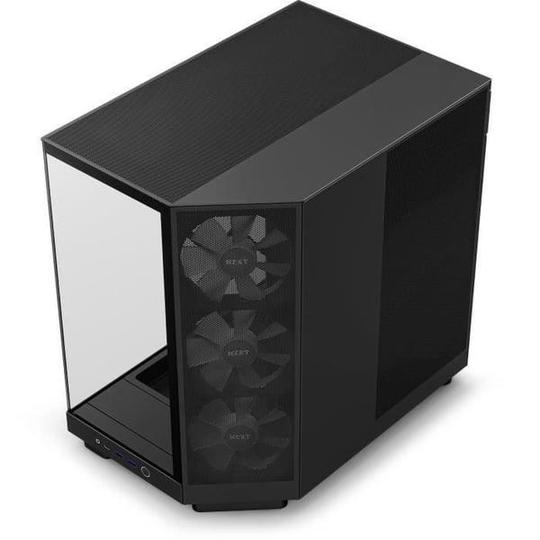 Keskitornikotelo - NZXT - H6 Flow RGB - Kaksoiskammio - RGB-tuulettimet mukana - Musta
